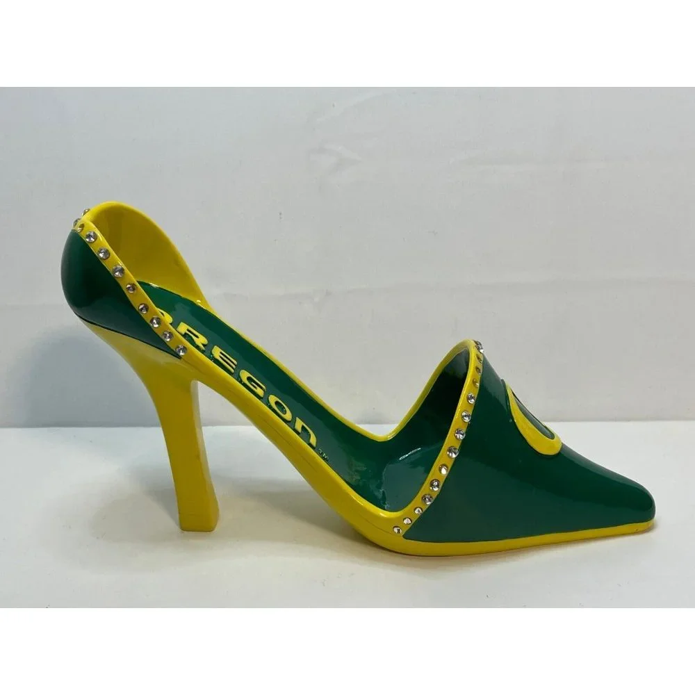 NCAA Oregon Ducks Shoe Wine Bottle Holder ceramic high heel UofO